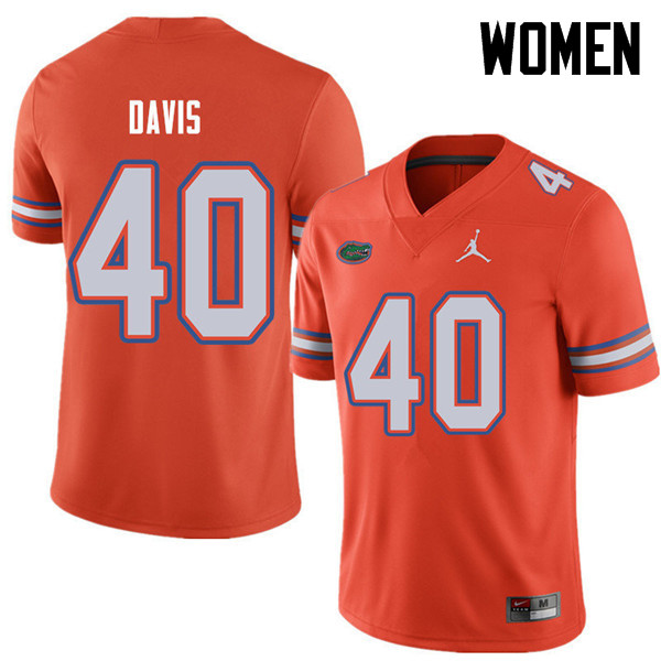 Jordan Brand Women #40 Jarrad Davis Florida Gators College Football Jerseys Sale-Orange